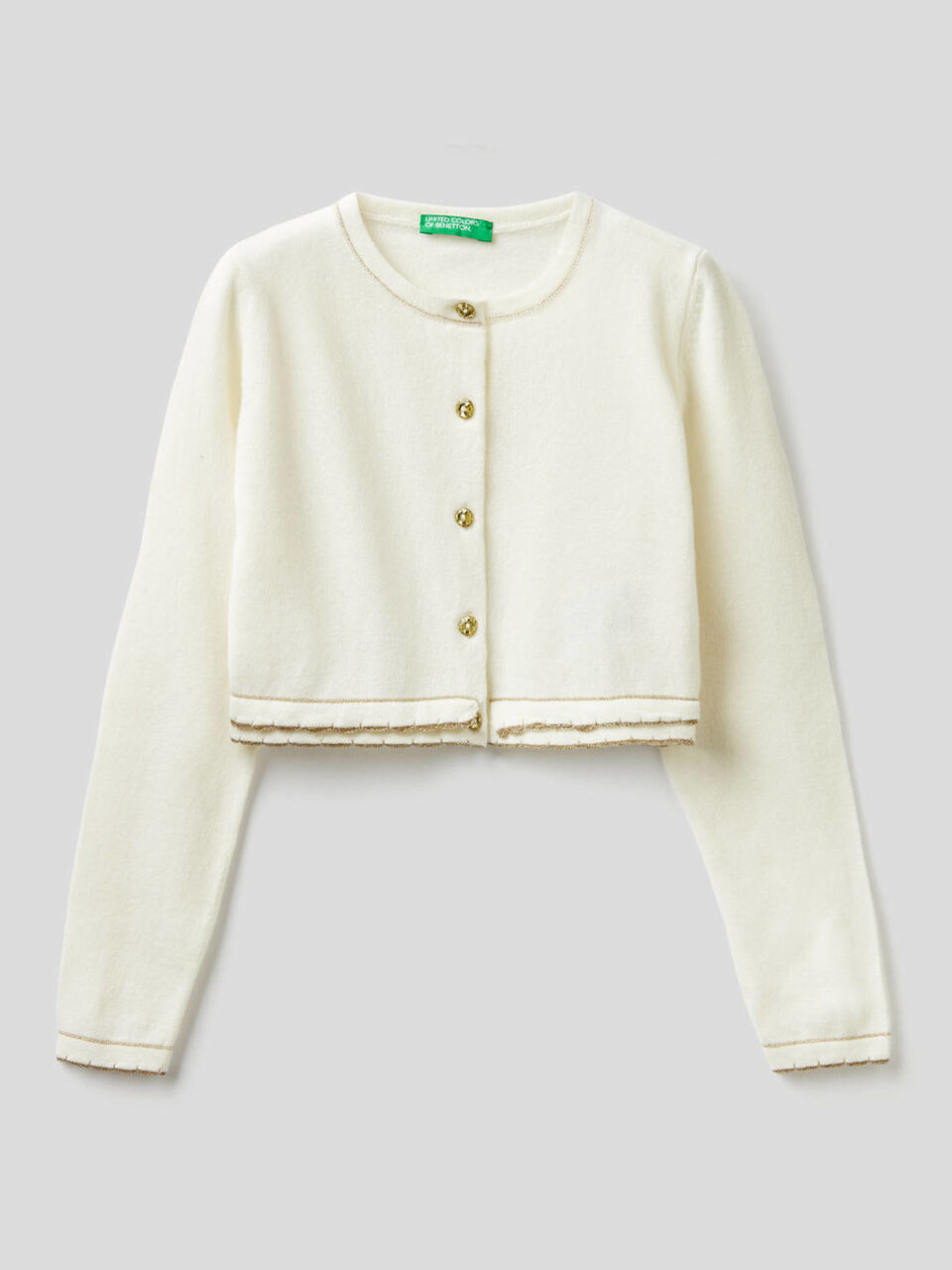 Open sweater with lurex details image number 1