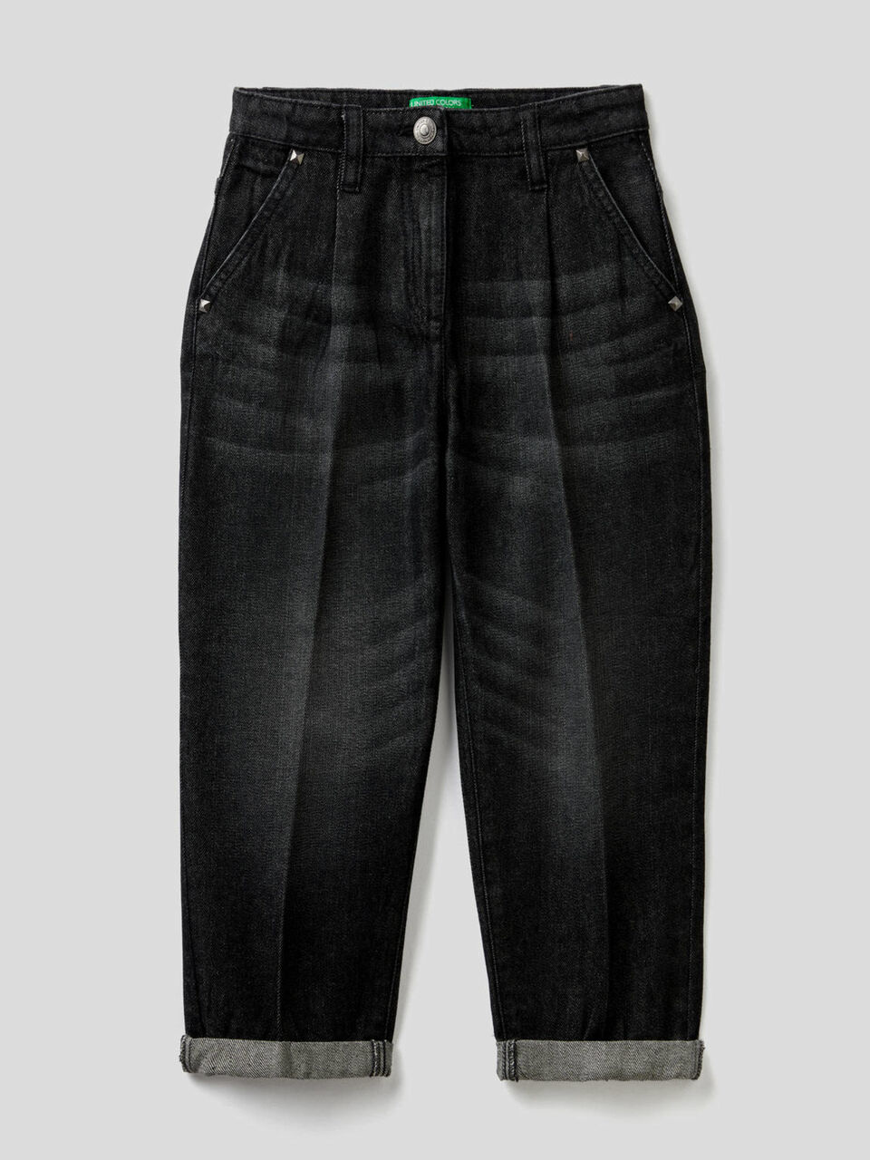 Jeans coupe mom en denim 100% coton image number 1