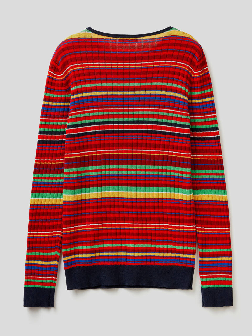 Maglia 100% cotone a righe multicolor image number 2