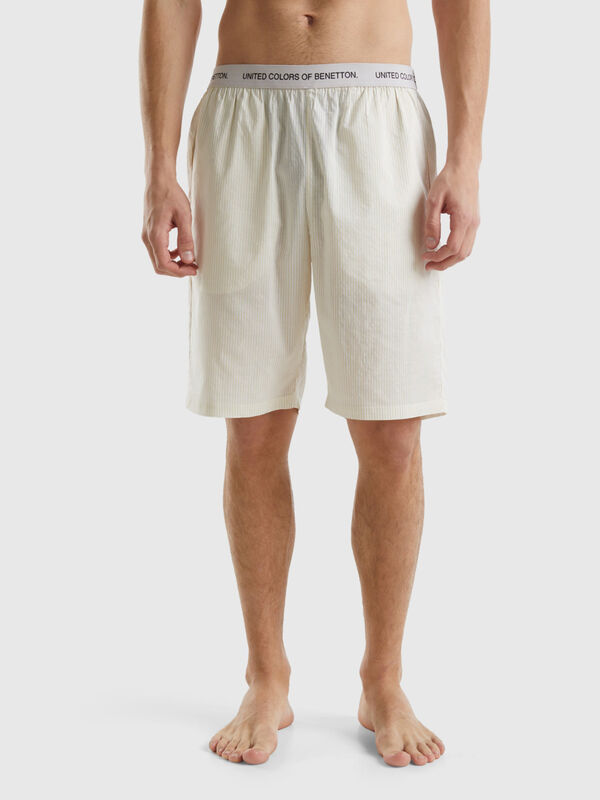 Shorts a righe 100% cotone Uomo