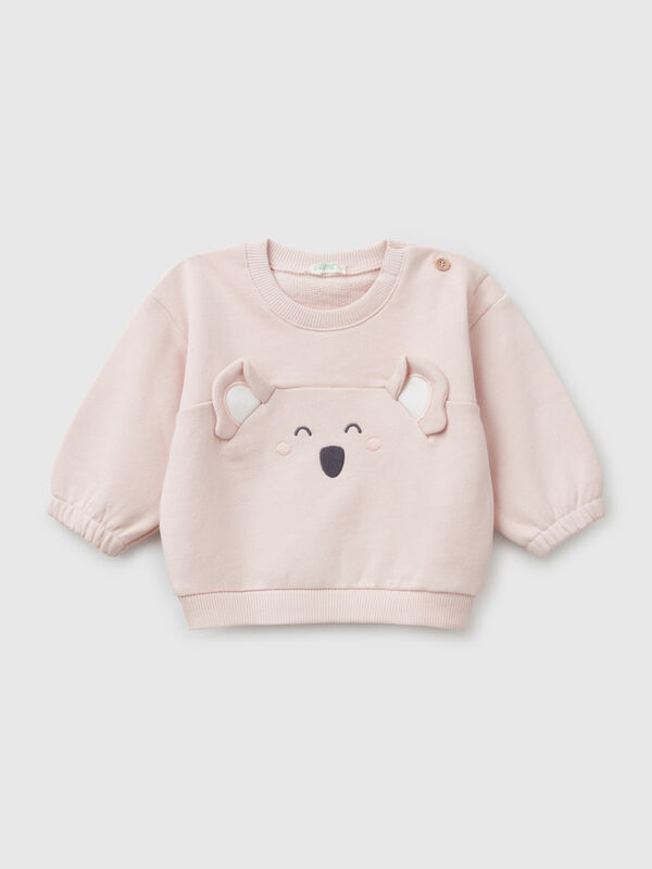 Felpa con ricamo e patch in cotone  Baby