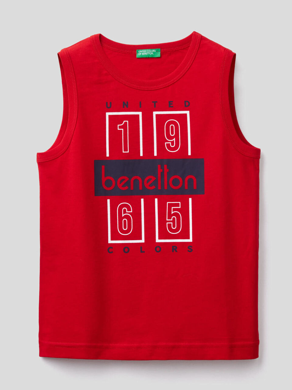 Sleeveless t-shirt with logo print image number 1