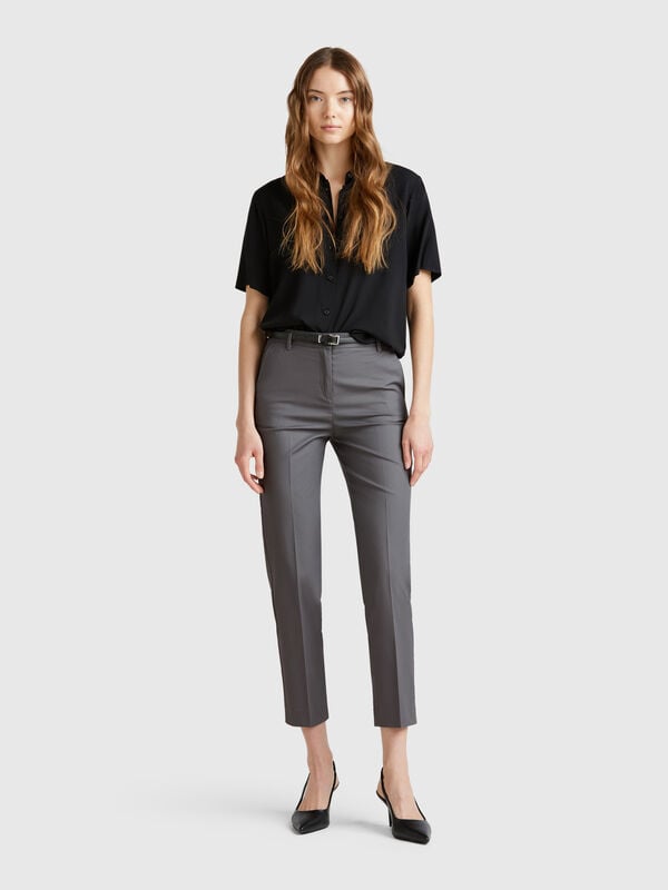Pantalon chino en coton stretch Femme