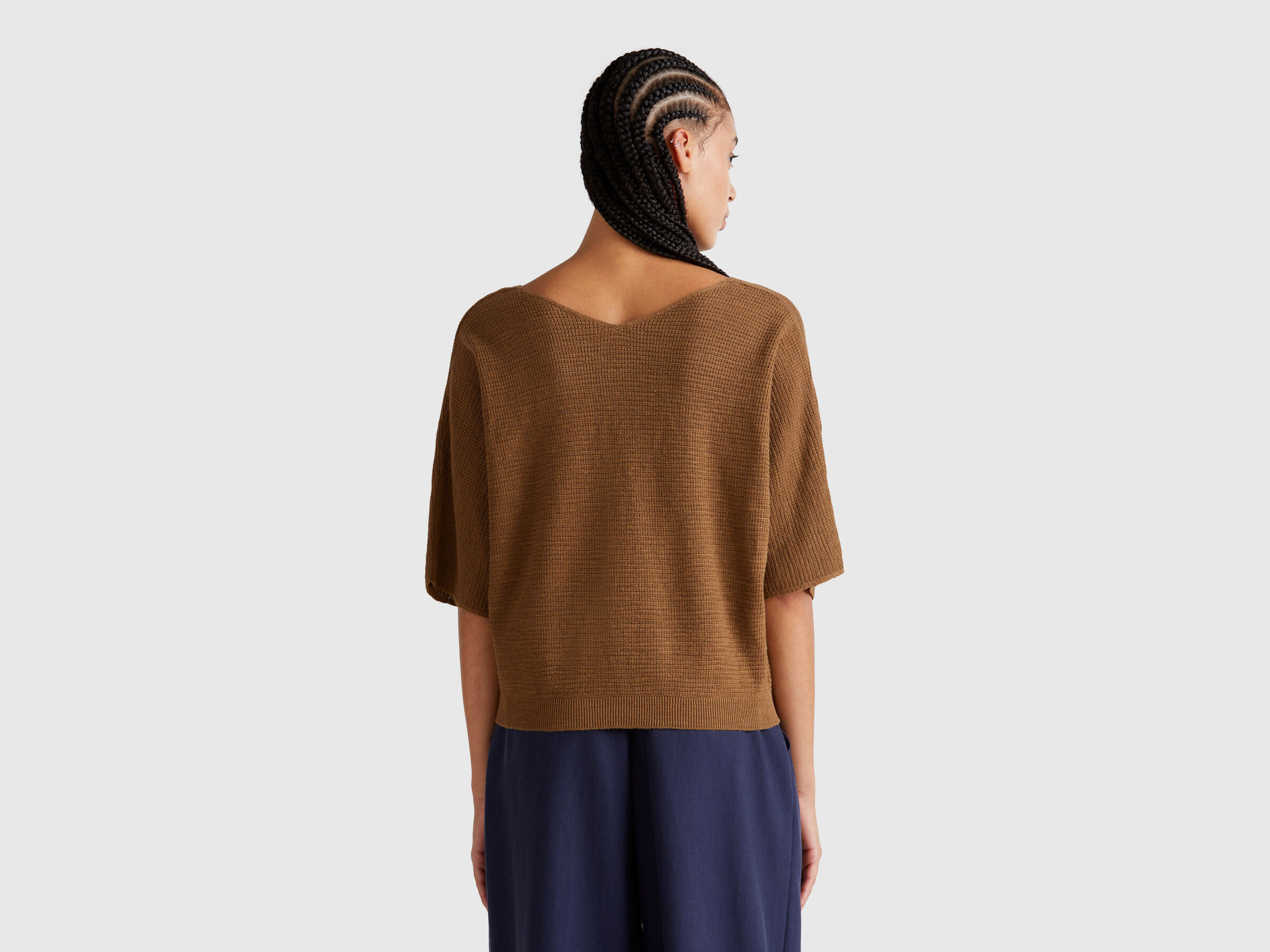 V NECK SWEATER H/S Femme image number 1