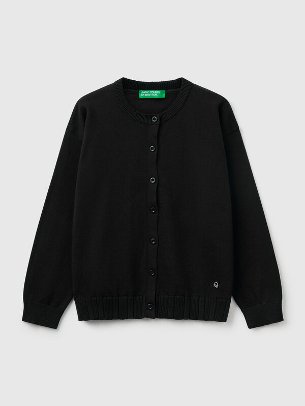 Cardigan à col ras du cou en pur coton Filles