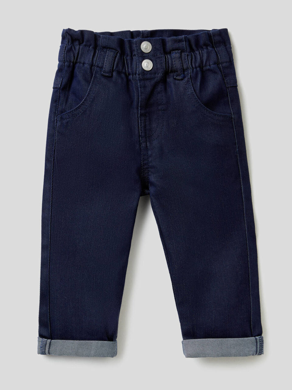 Paper bag trousers in stretch fabric image number 1