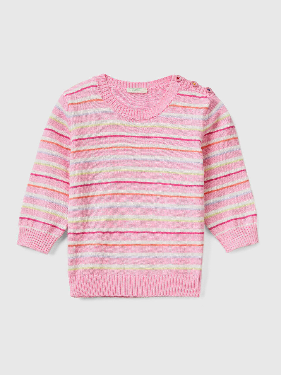 Striped sweater in pure cotton