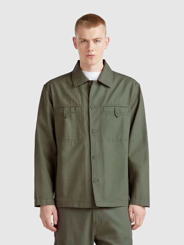 Overshirt in misto lino Uomo