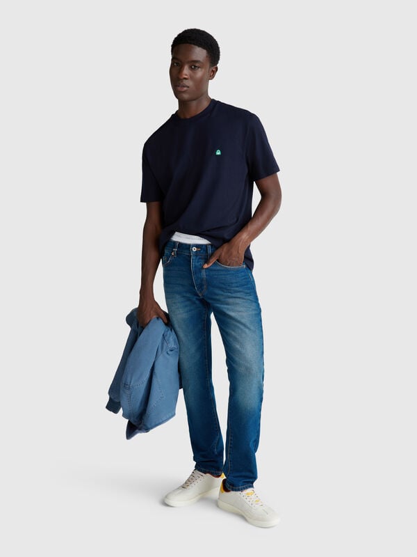 Basic-T-Shirt aus Baumwolle Herren