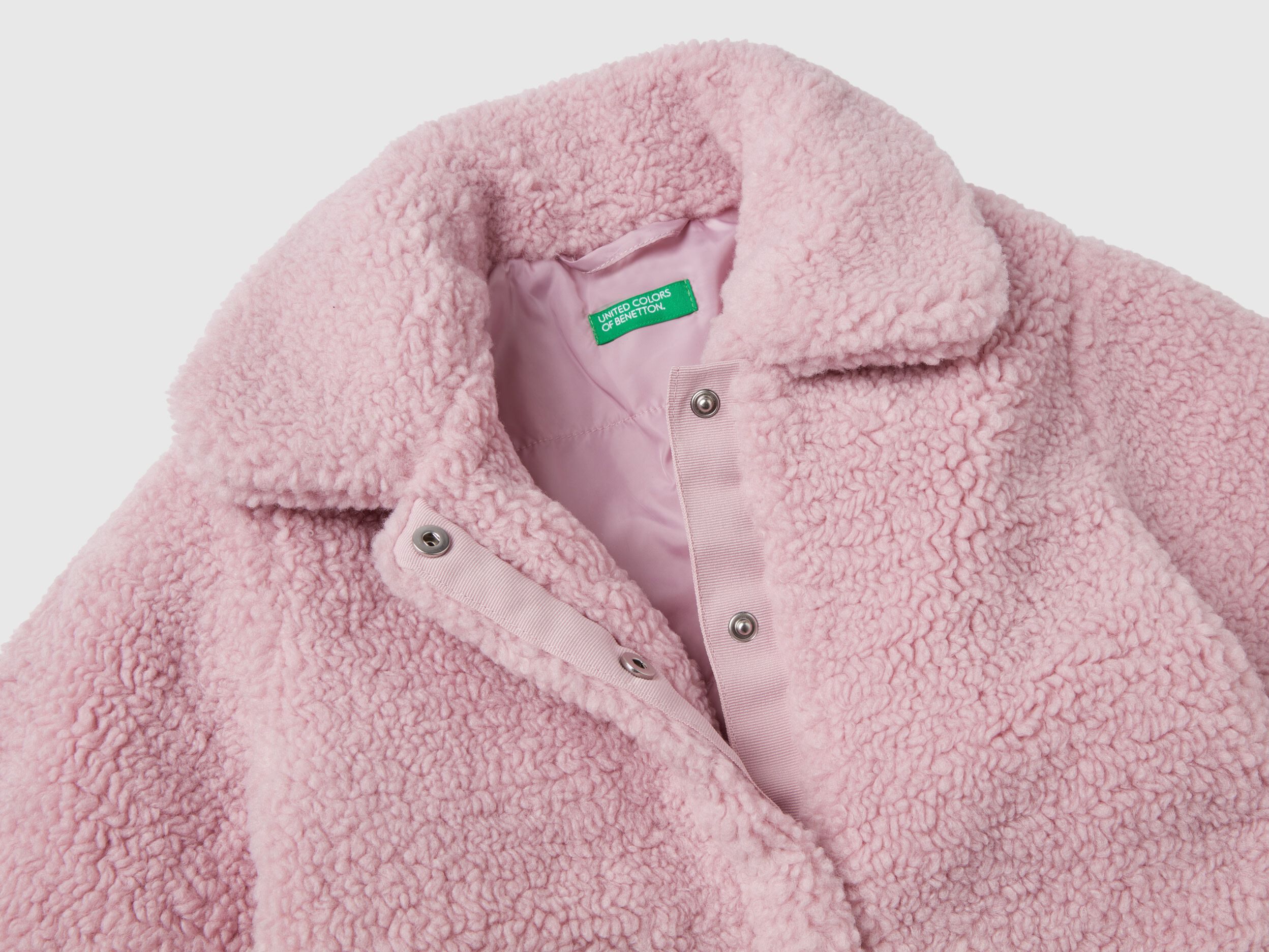 Faux fur coat Pink Benetton