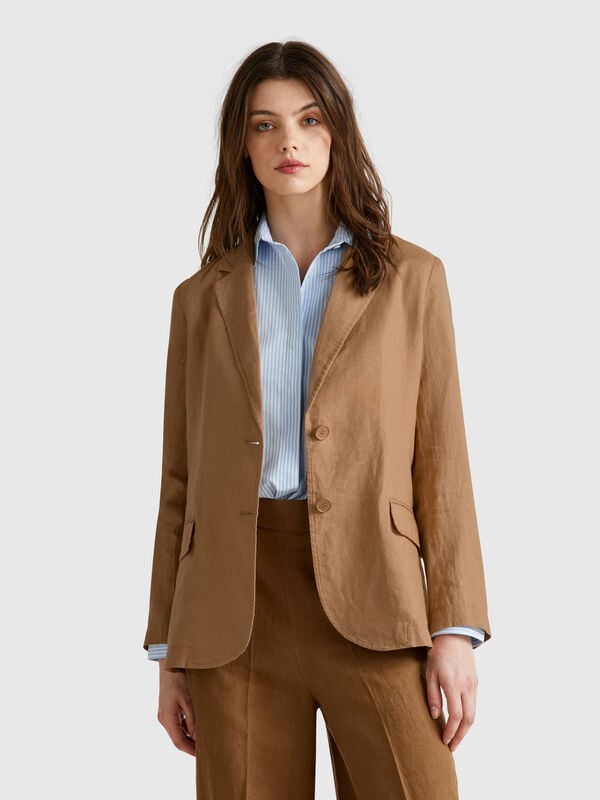 Blazer en pur lin Femme