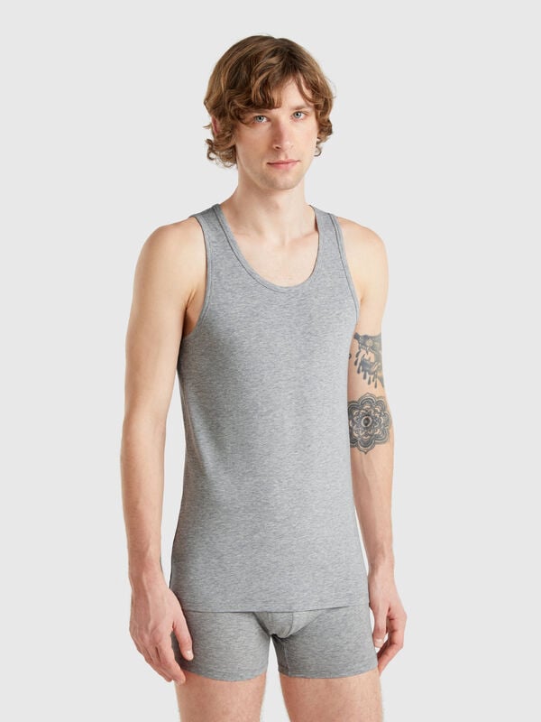 Tank top in stretch cotton Men