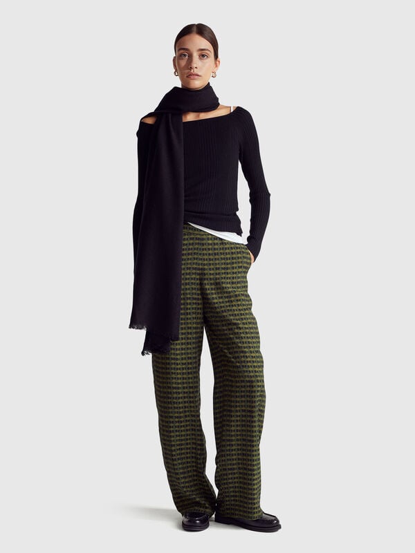 Pantaloni dritti con stampa grafica Donna