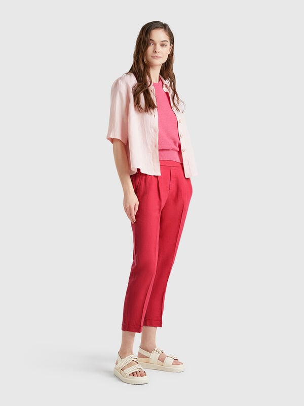 Kurze Hose aus 100 % Leinen Damen