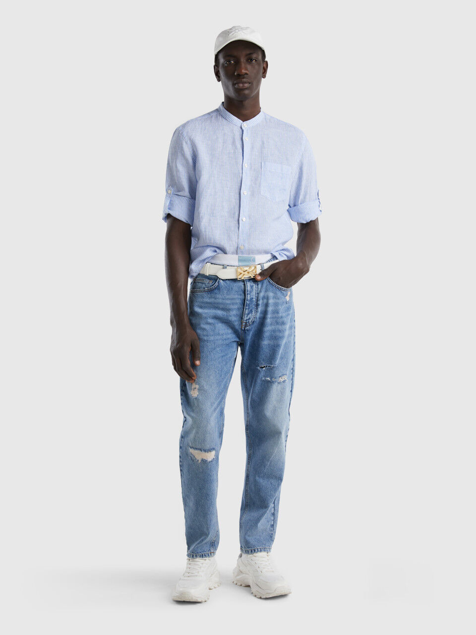 Five-Pocket-Jeans mit Used-Effekt