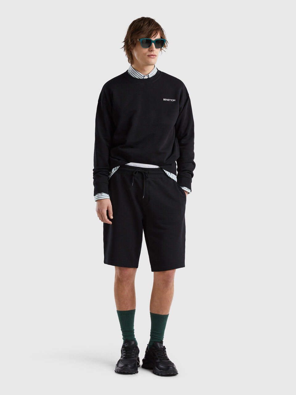 Crew neck sweatshirt with logo print