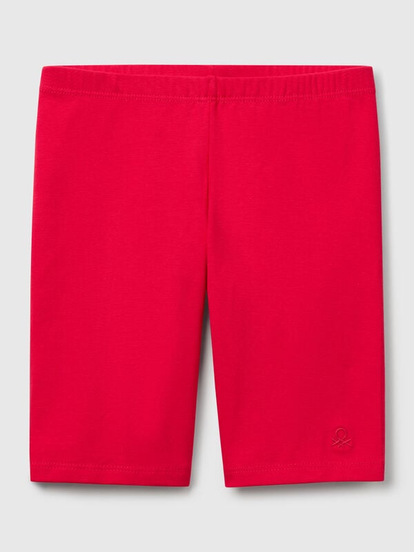 Short leggings in stretch cotton Junior Girl