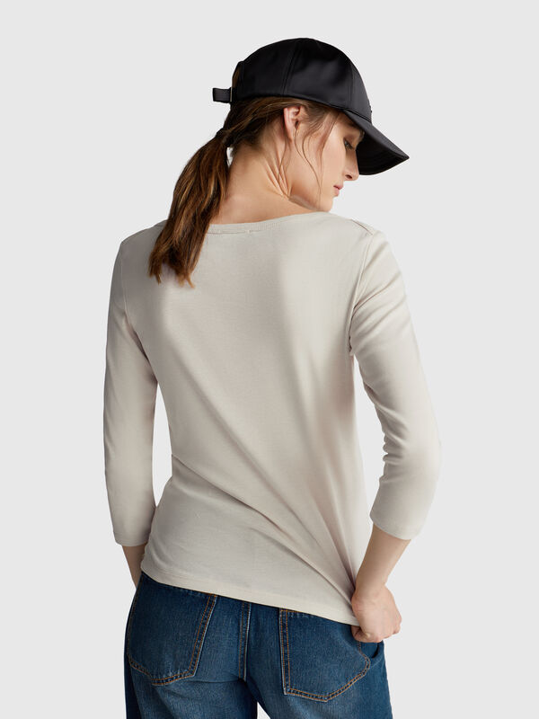 T-Shirt mit U-Boot-Ausschnitt Damen