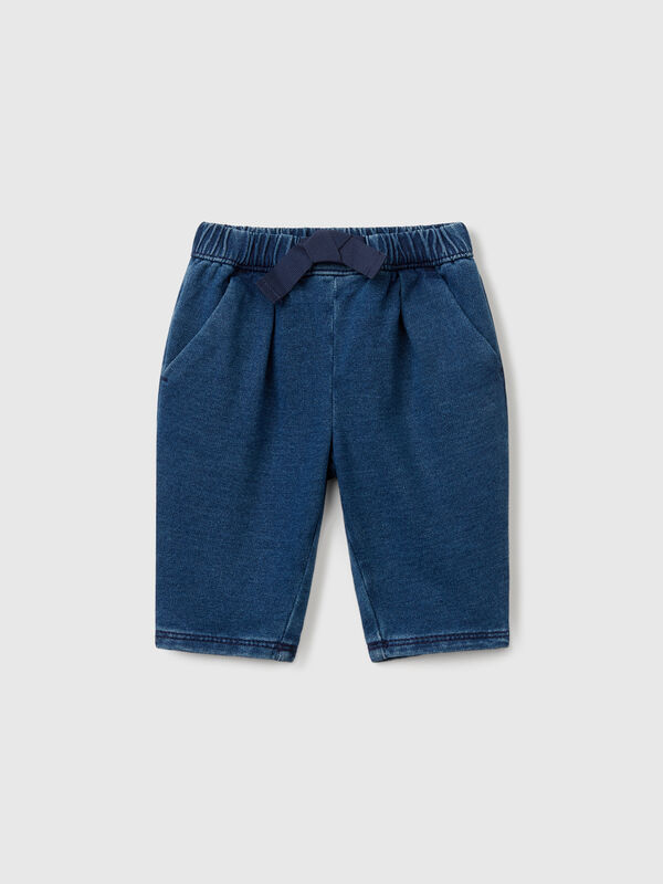 Hose mit Kordelzug in Denim-Optik Newborn