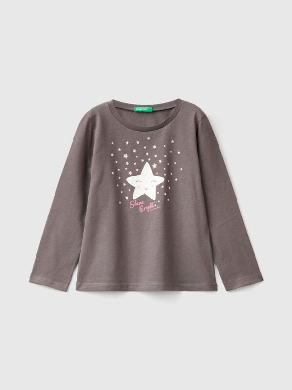 Maglietta regular fit con stampa Bambina