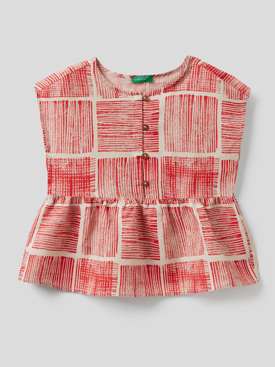 Printed short sleeve blouse image number 1