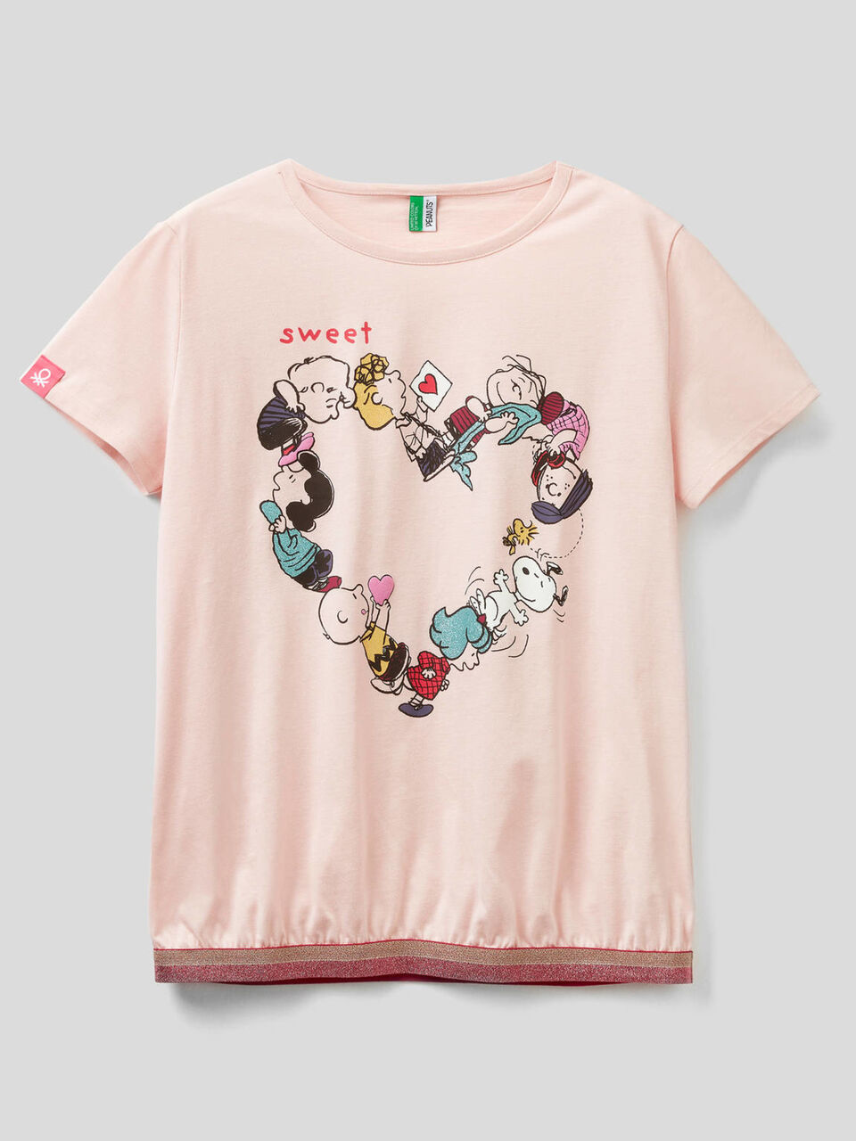 T-shirt imprimé Peanuts avec élastique en lurex image number 1