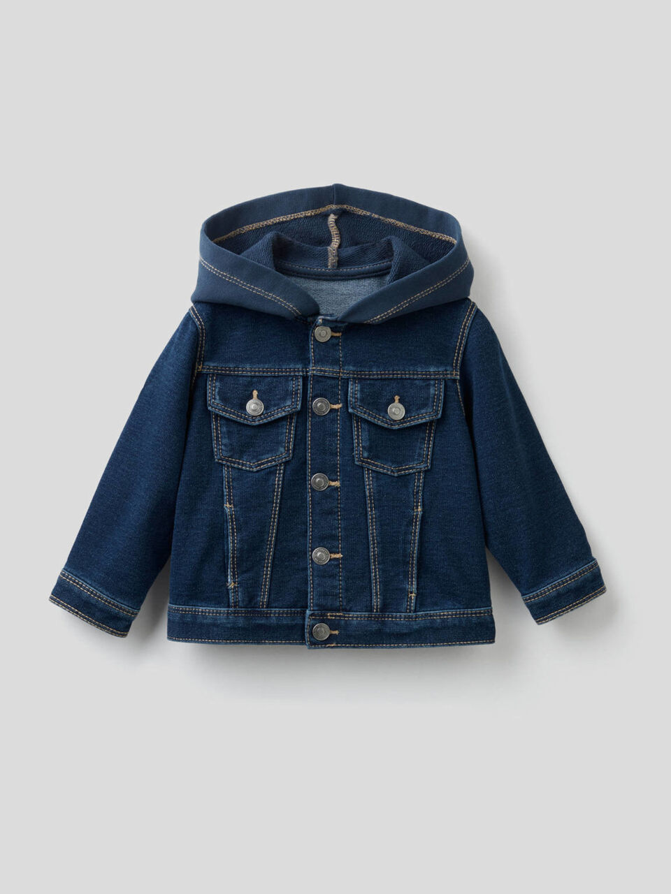 Giubbino in felpa effetto denim image number 1