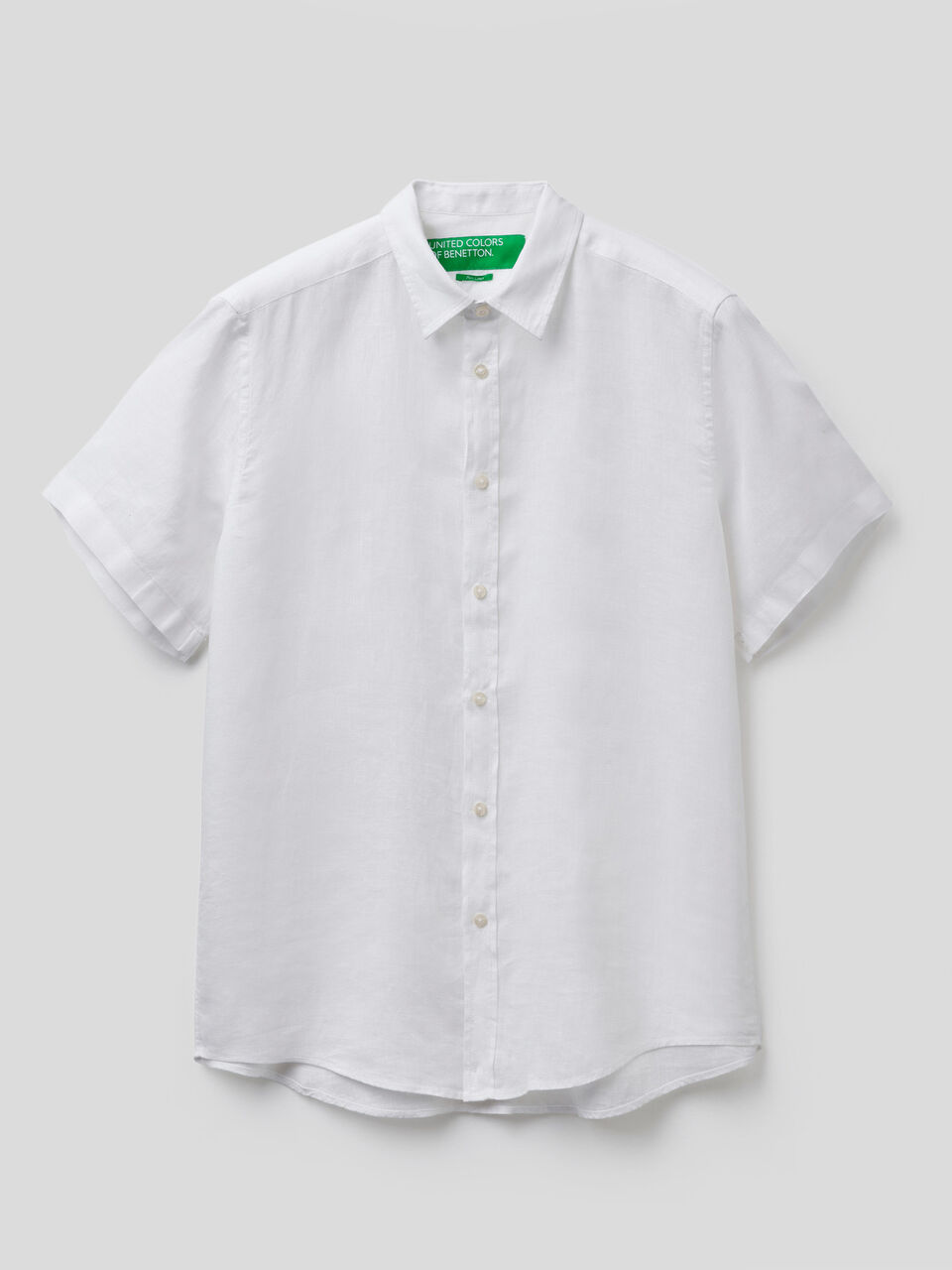 Camicia a manica corta 100% lino image number 1