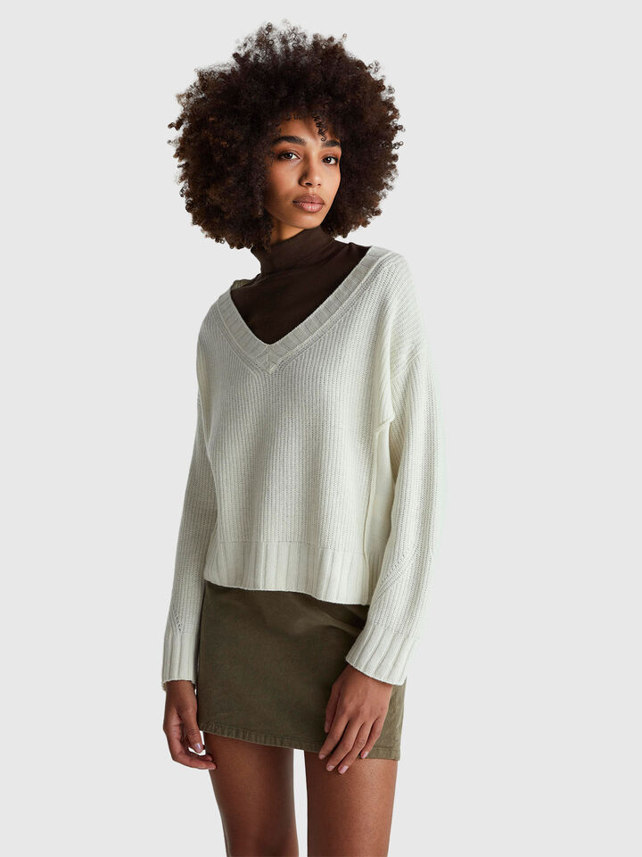V NECK SWEATER L/S Damen