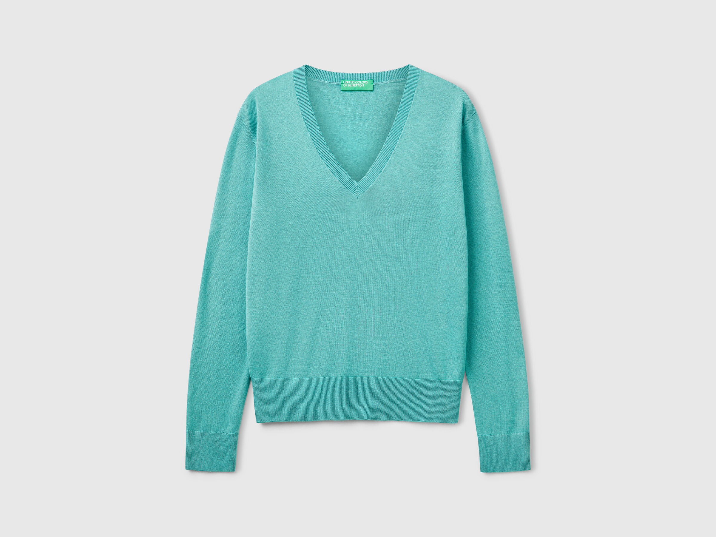 MAGLIA SCOLLO V M/L Donna image number 3