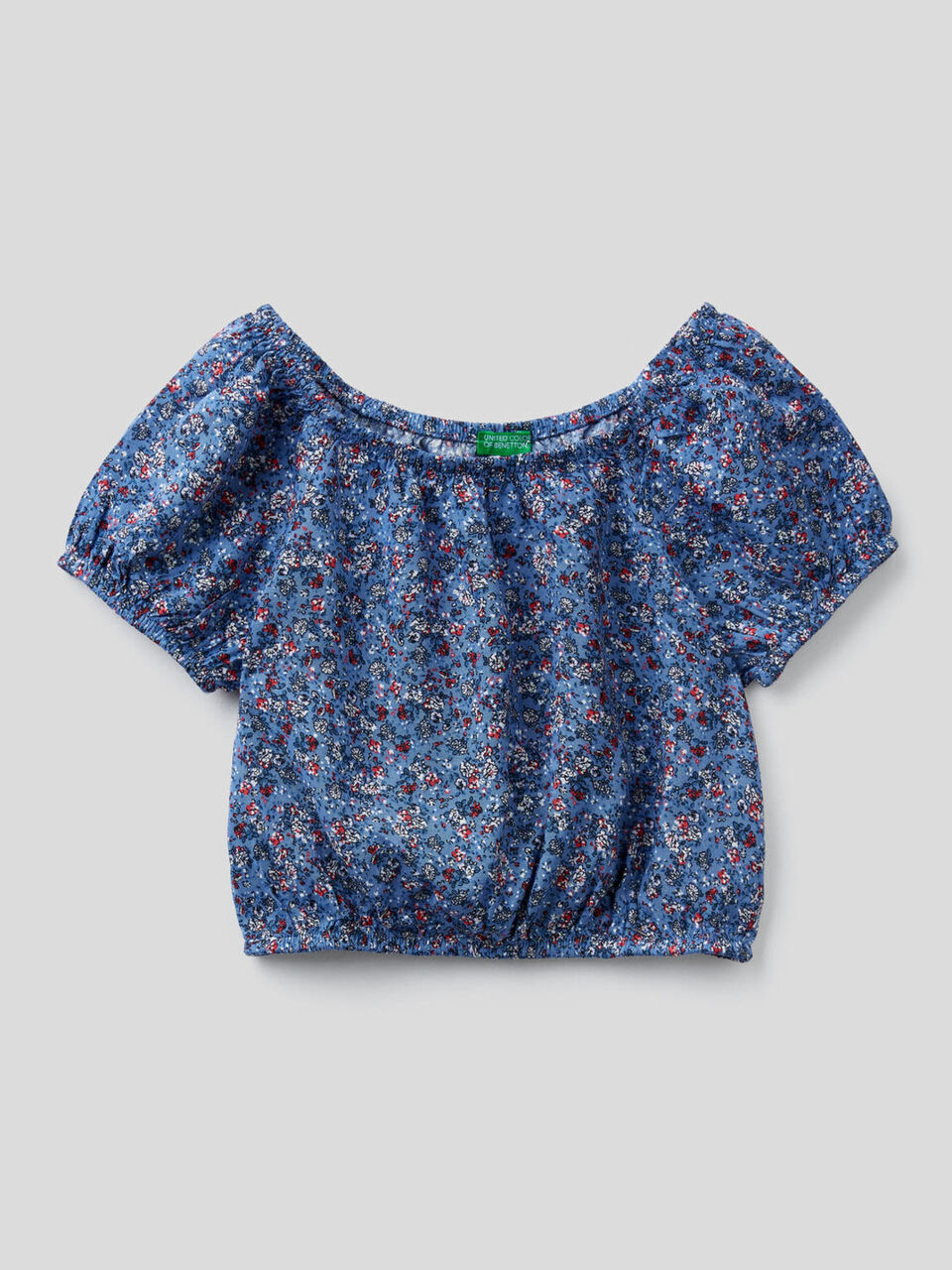Top cropped con stampa floreale image number 1