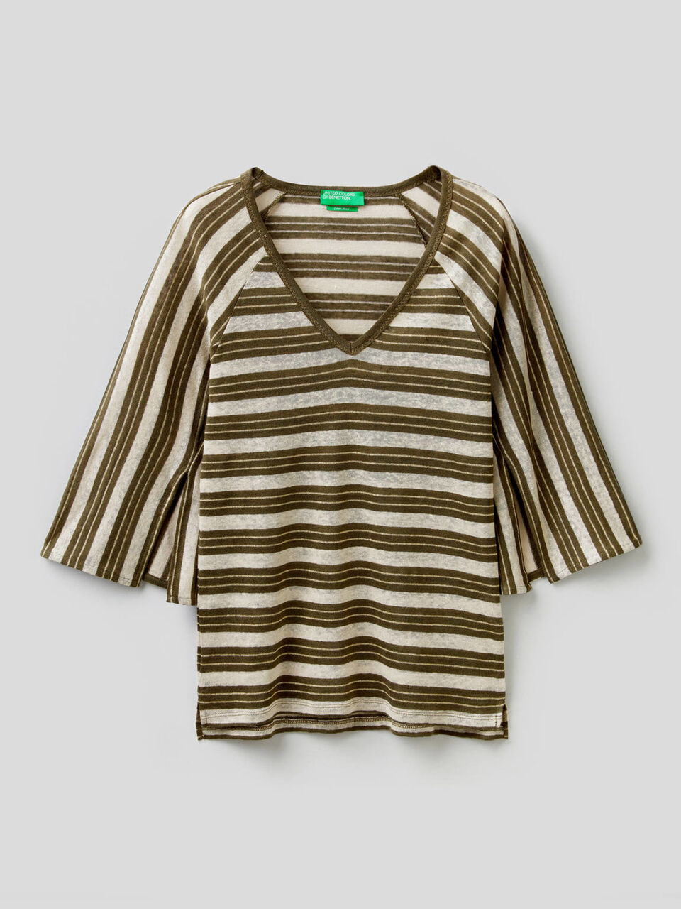 T-shirt rayé avec manches 3/4 image number 1