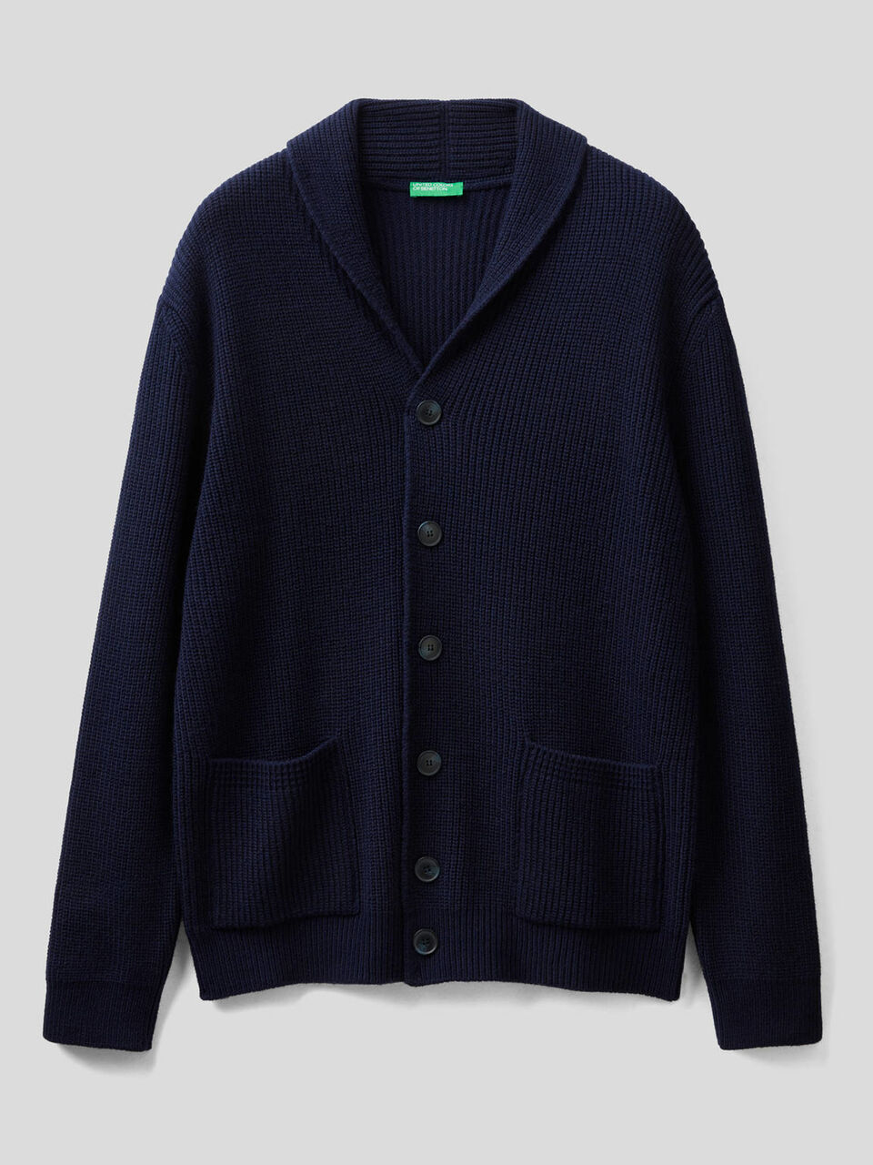 Wool blend cardigan with shawl collar image number 1