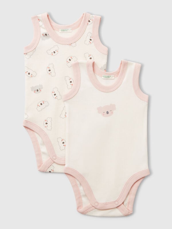 Zwei bedruckte Camisole-Bodys Newborn