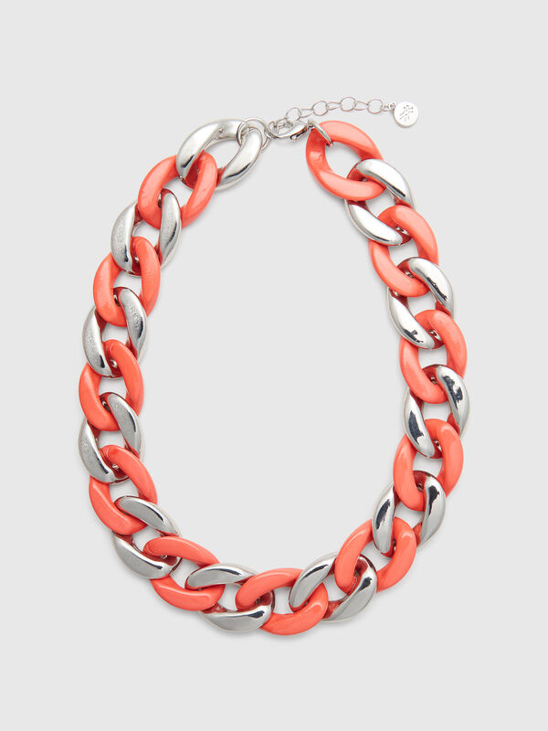 Collana argento e rosa Donna