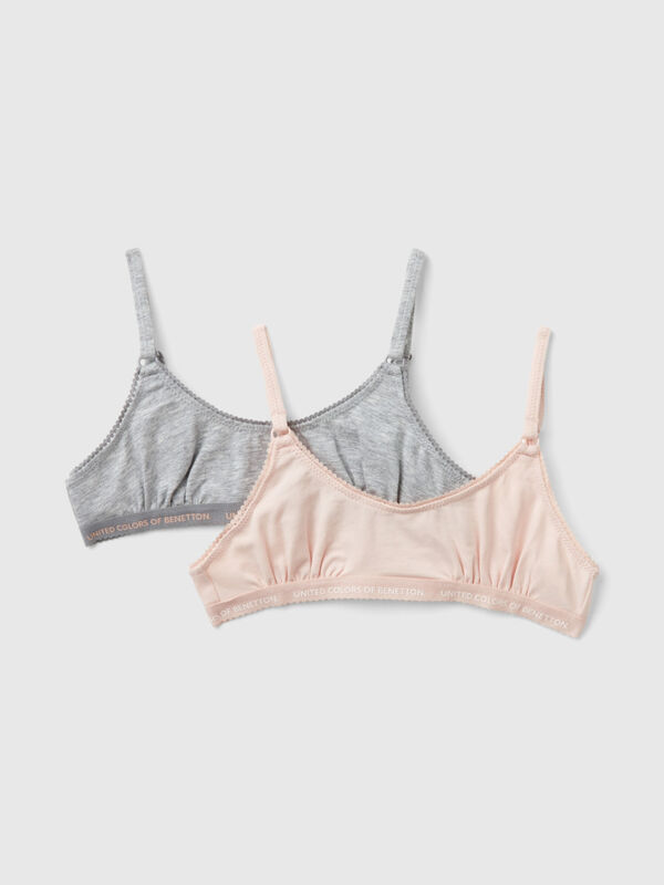 Deux brassières en coton stretch Filles