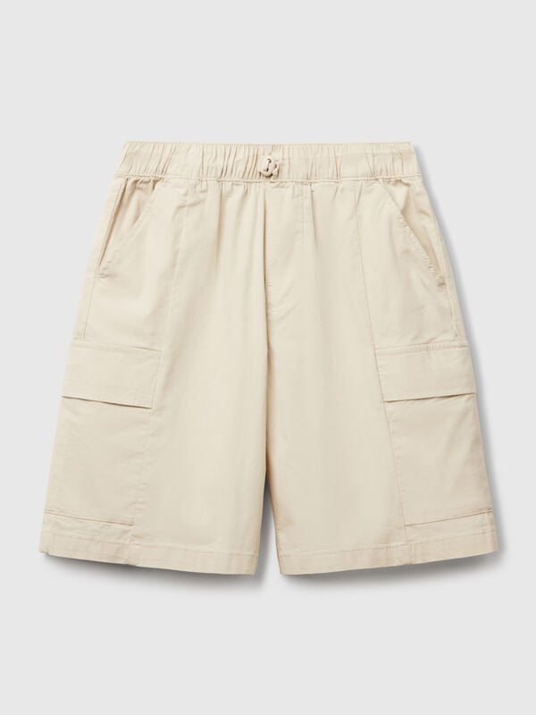 Parachute bermudas in stretch cotton Junior Boy