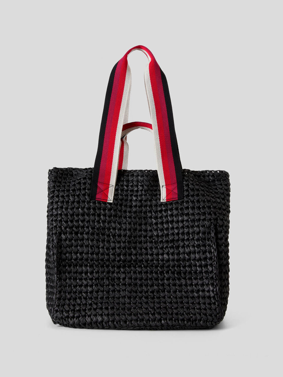 Sac effet paille avec poignées à rayures image number 1