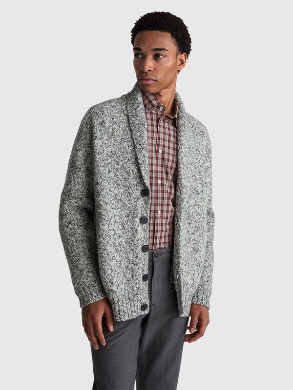 Cardigan con collo a scialle Uomo