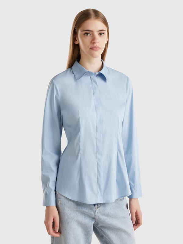 Shirt in stretch cotton blend Women