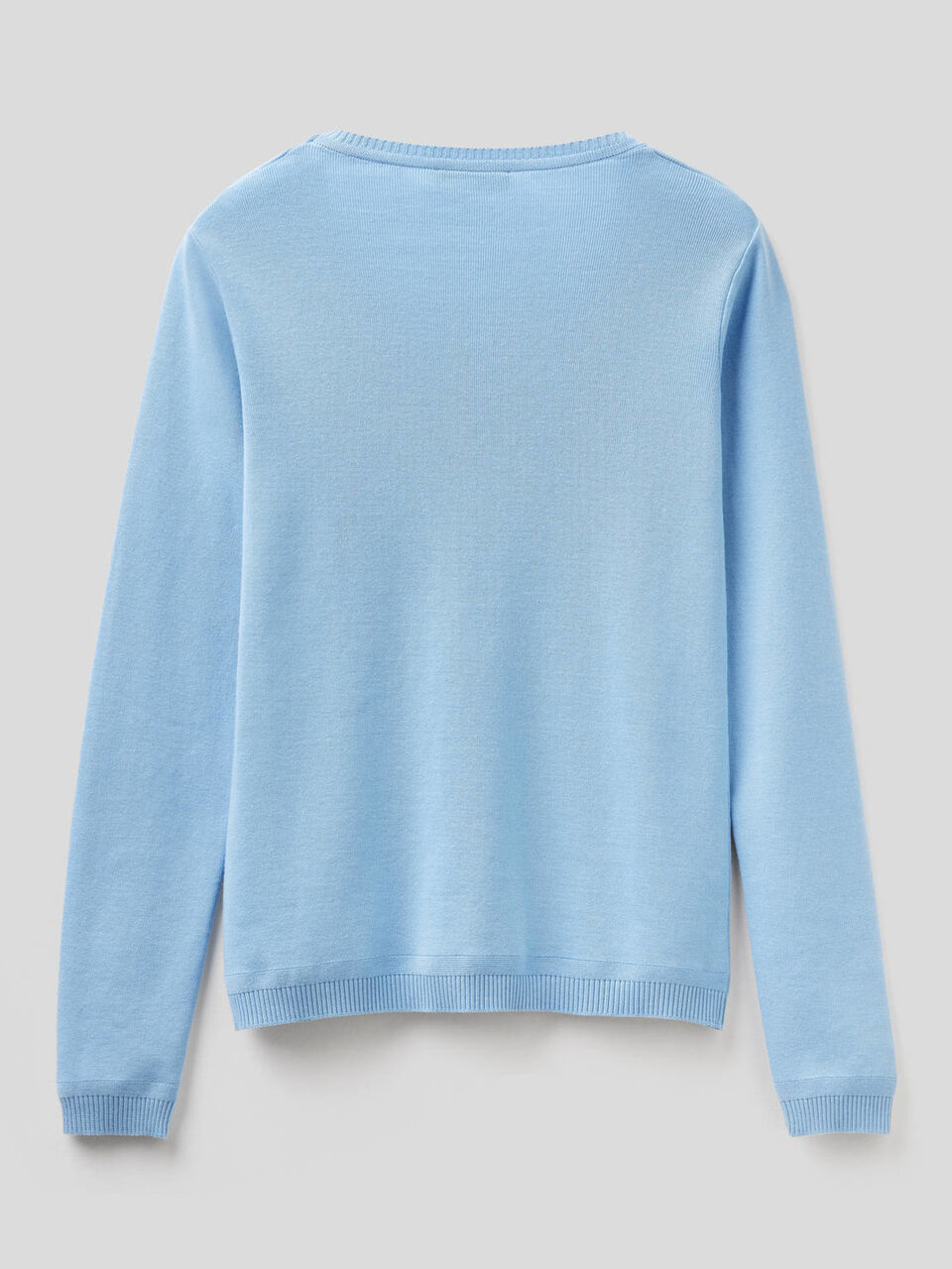Pull col rond en pur coton image number 2