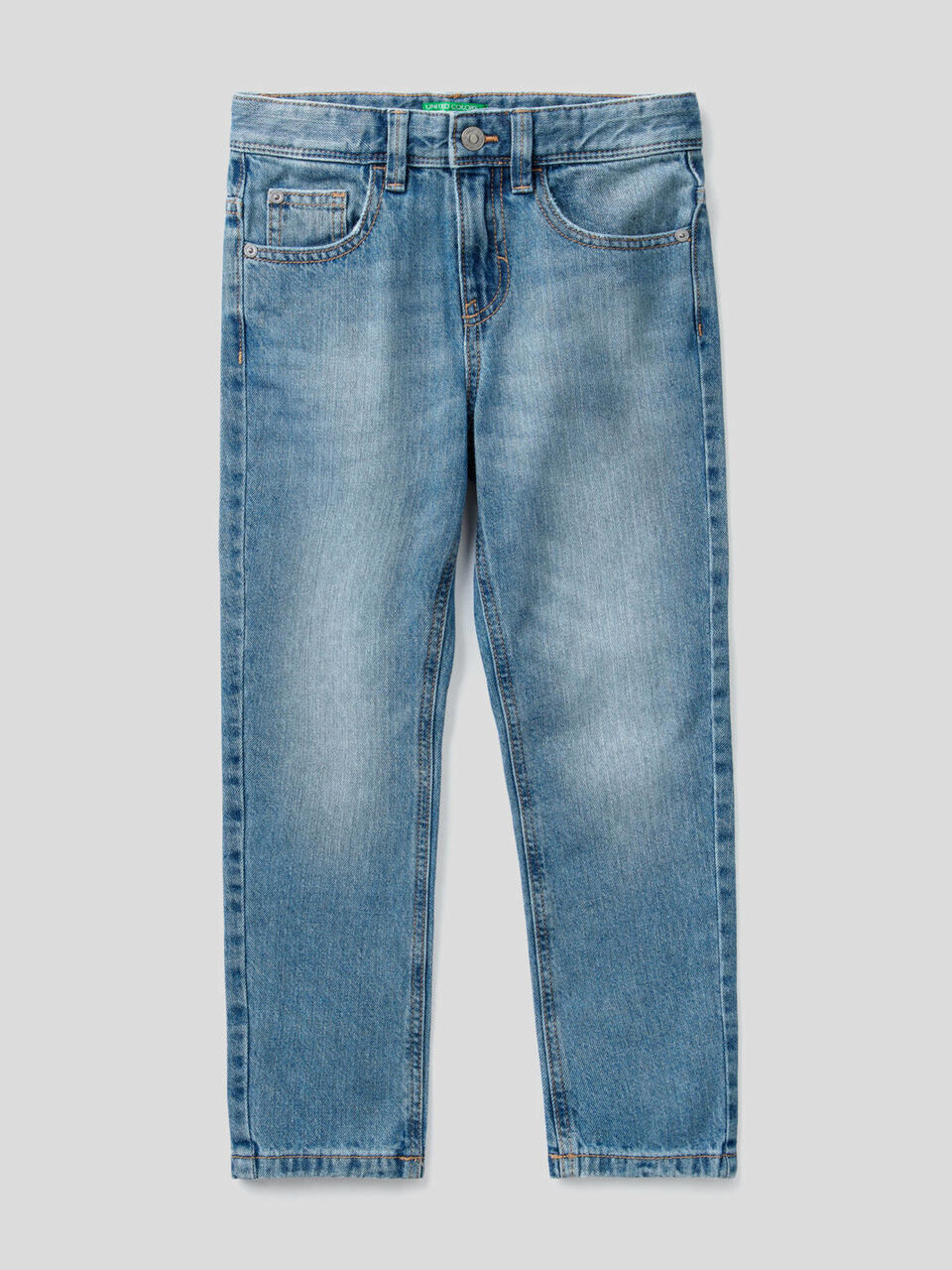 Straight leg 100% cotton denim jeans image number 1