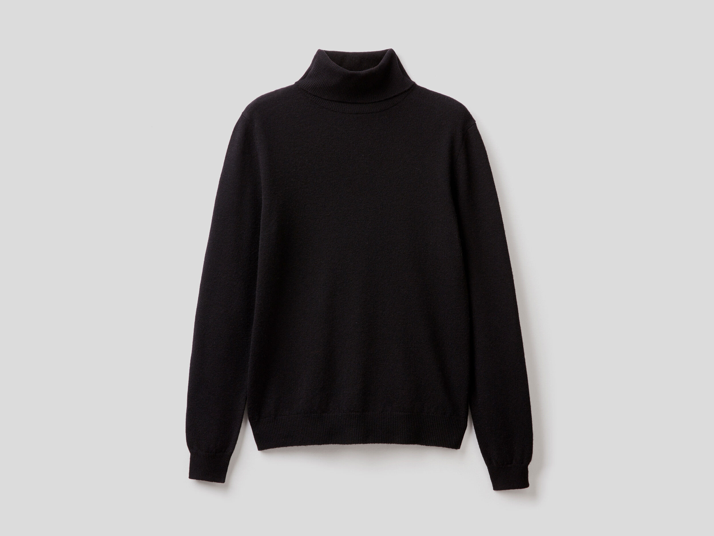 men's black merino wool turtleneck sweater