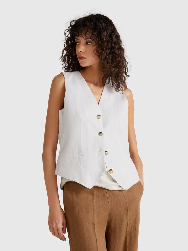 Gilet in puro lino Donna