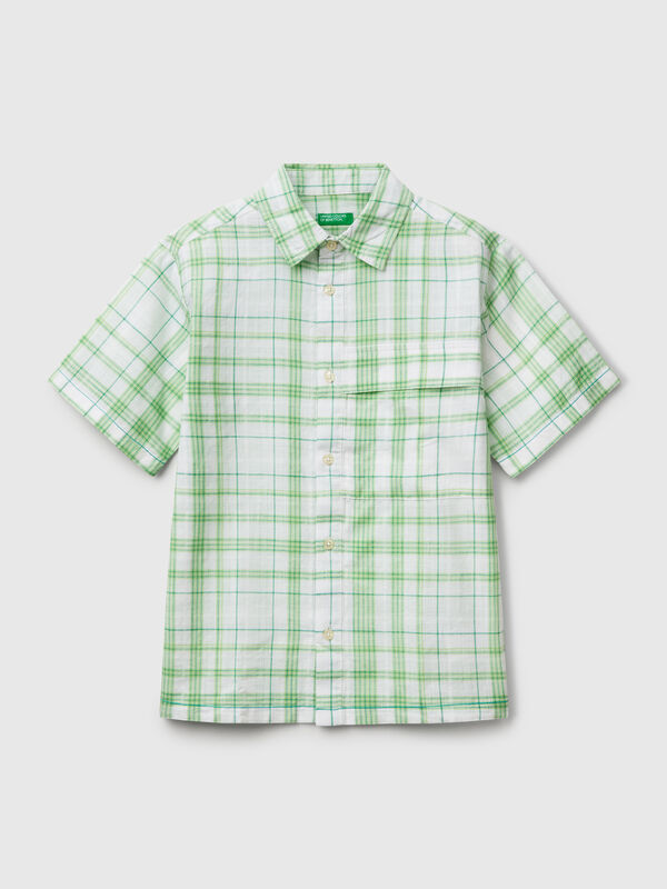 Camicia over fit a quadri Bambino