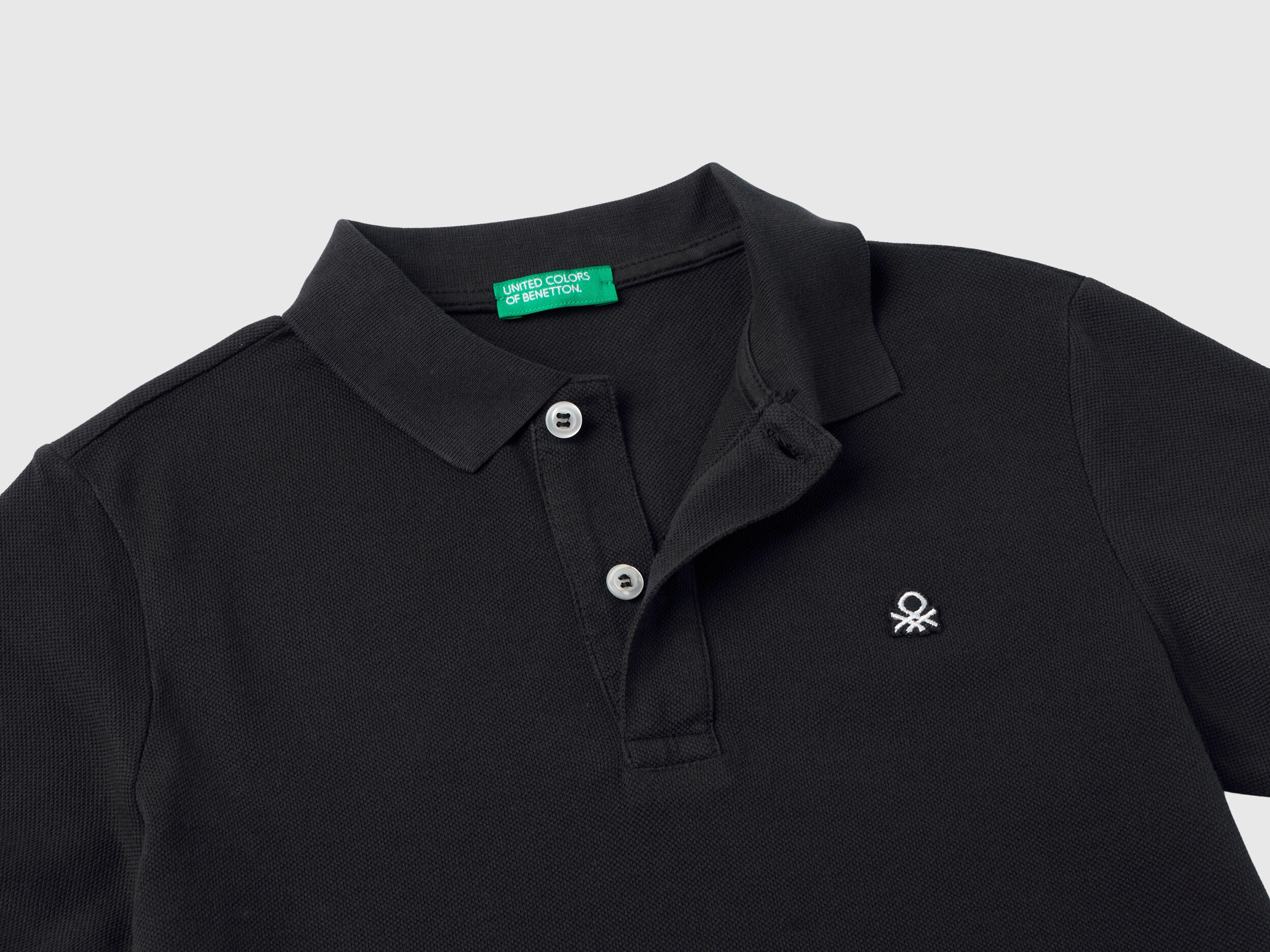 Polo slim fit 100 cotone bio Nero Benetton