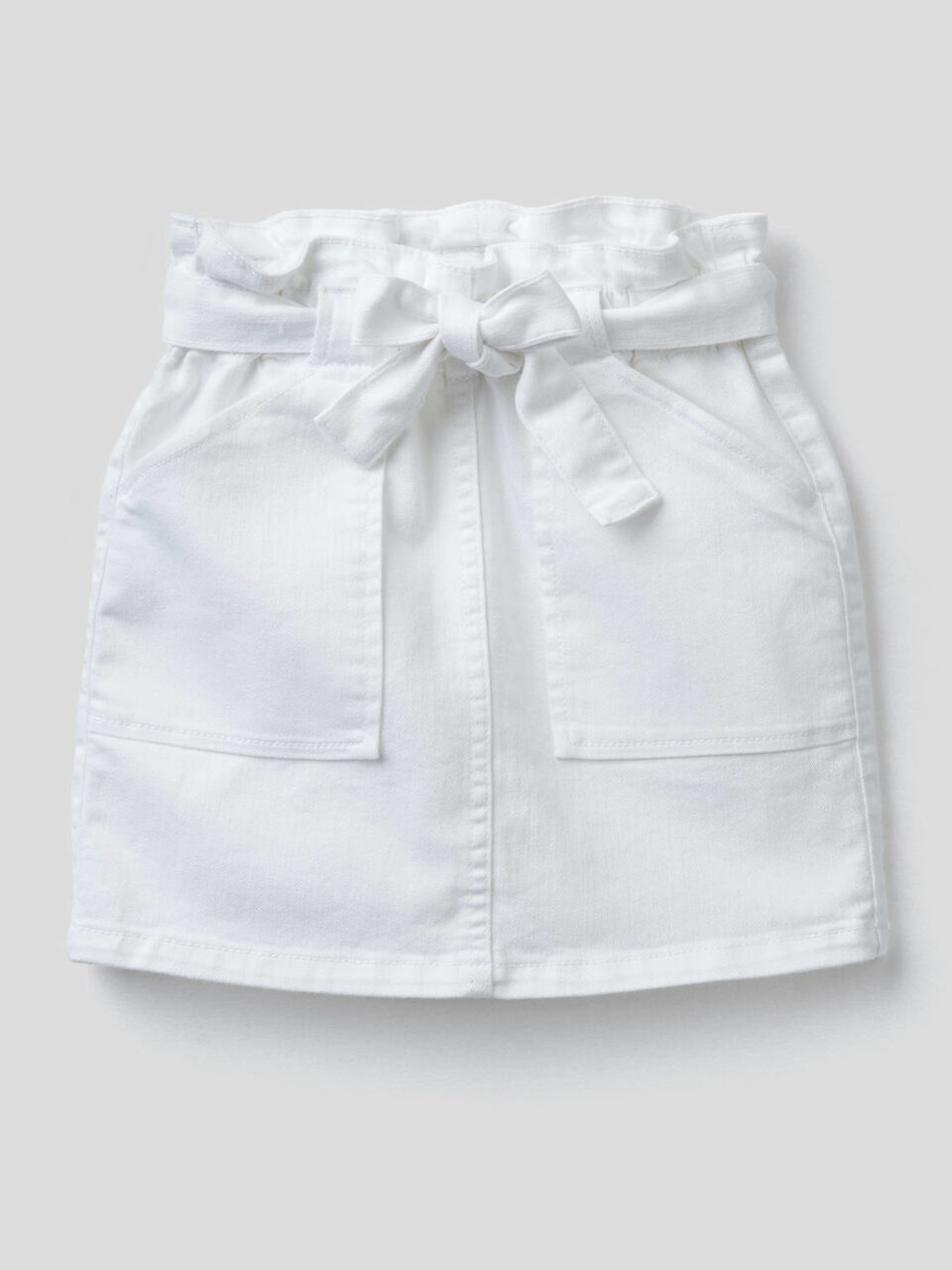 Paper bag skirt in stretch cotton image number 1