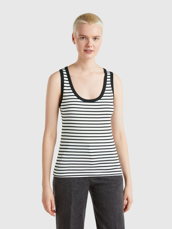 Canotta a righe 100% cotone Donna