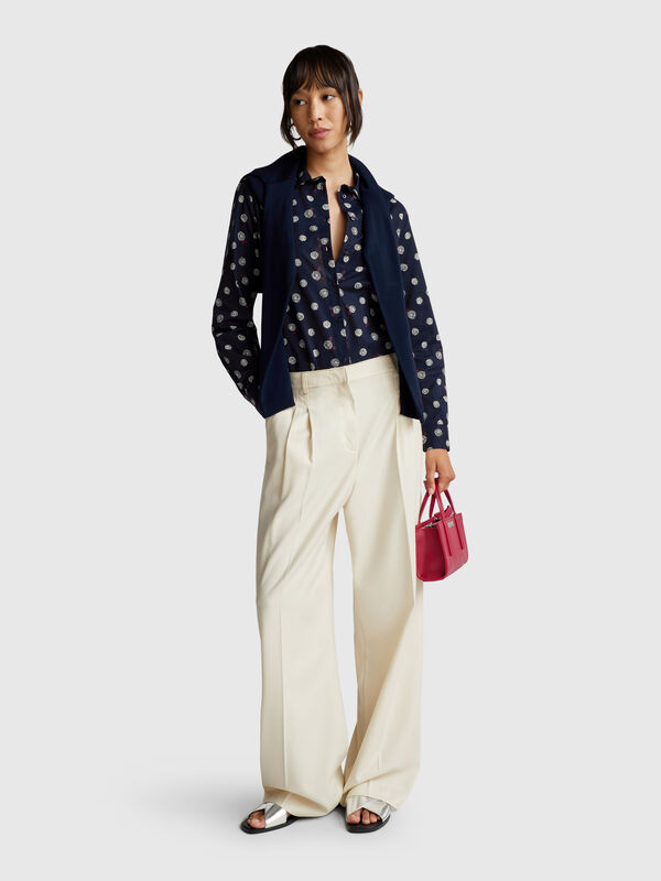 Camicia fantasia in cotone leggero Donna