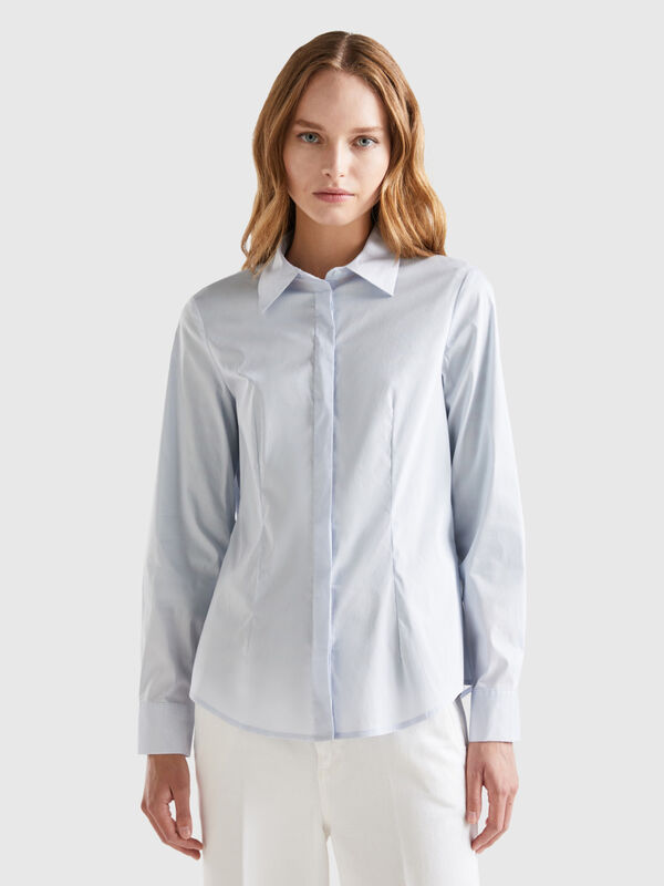 Shirt in stretch cotton blend Women